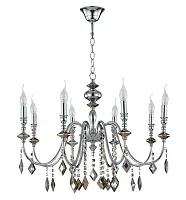 Люстра подвесная MERCEDES SP8 CHROME/SMOKE Crystal Lux без плафона разноцветная на 8 ламп, основание хром в стиле классический флористика Люстра подвесная MERCEDES SP8 CHROME/SMOKE Crystal Lux без плафона разноцветная на 8 ламп, основание хром в стиле классический флористика